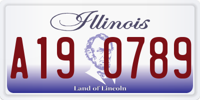 IL license plate A190789