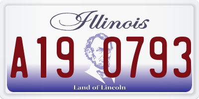 IL license plate A190793