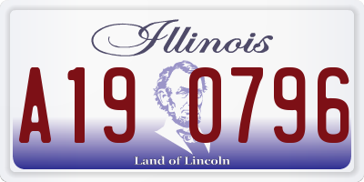 IL license plate A190796