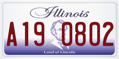 IL license plate A190802