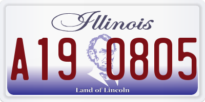 IL license plate A190805
