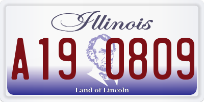 IL license plate A190809