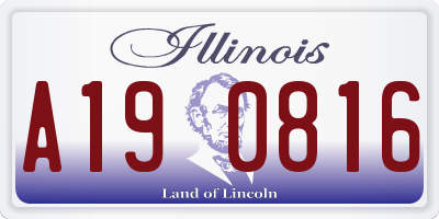 IL license plate A190816