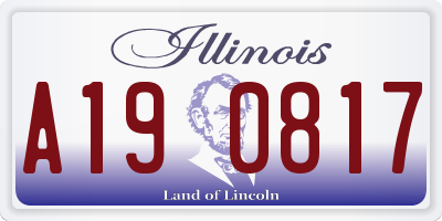 IL license plate A190817