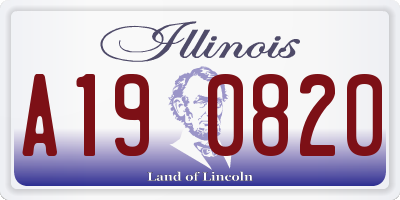 IL license plate A190820