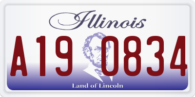 IL license plate A190834