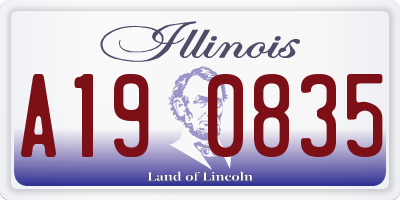 IL license plate A190835