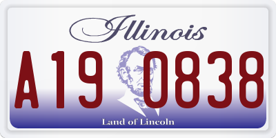 IL license plate A190838