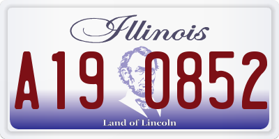 IL license plate A190852