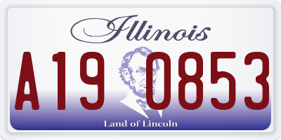 IL license plate A190853