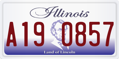 IL license plate A190857