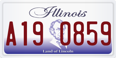 IL license plate A190859