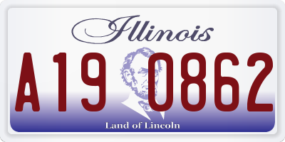 IL license plate A190862