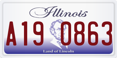IL license plate A190863