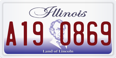 IL license plate A190869