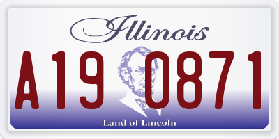 IL license plate A190871