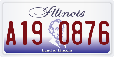 IL license plate A190876