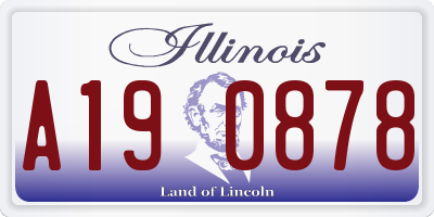 IL license plate A190878