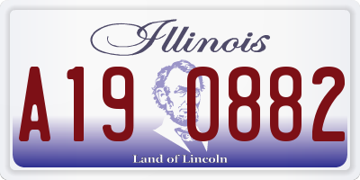 IL license plate A190882