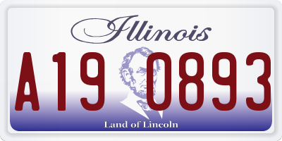 IL license plate A190893