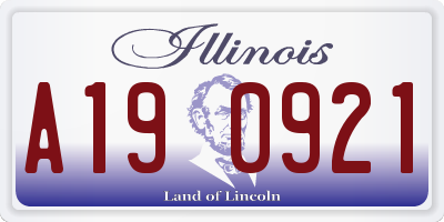 IL license plate A190921