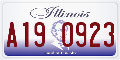 IL license plate A190923