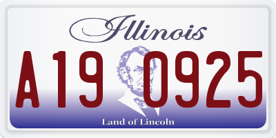 IL license plate A190925