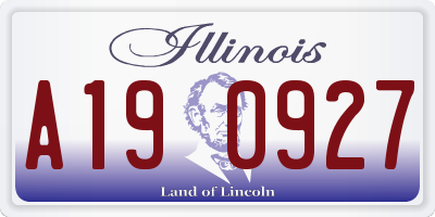 IL license plate A190927