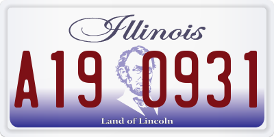 IL license plate A190931