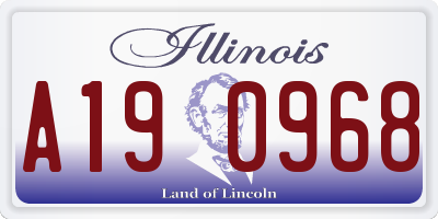 IL license plate A190968