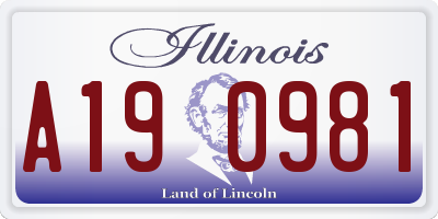 IL license plate A190981