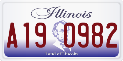IL license plate A190982