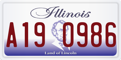 IL license plate A190986
