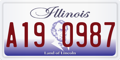 IL license plate A190987