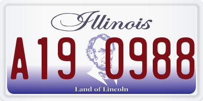 IL license plate A190988