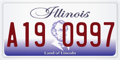 IL license plate A190997