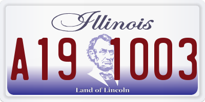IL license plate A191003