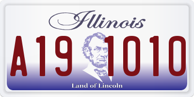 IL license plate A191010