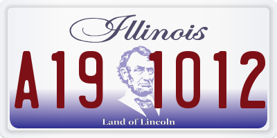 IL license plate A191012