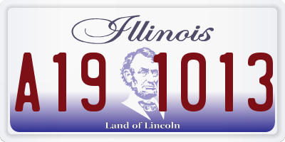 IL license plate A191013