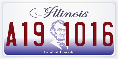 IL license plate A191016