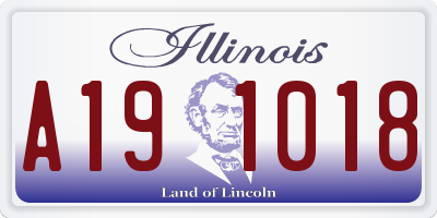 IL license plate A191018