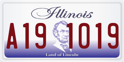 IL license plate A191019