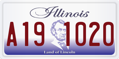 IL license plate A191020