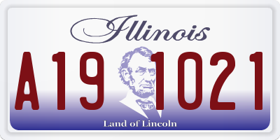 IL license plate A191021