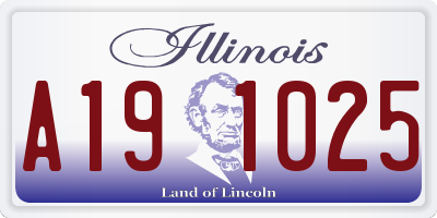 IL license plate A191025