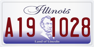 IL license plate A191028