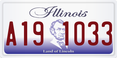 IL license plate A191033
