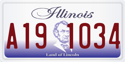 IL license plate A191034
