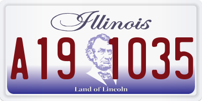IL license plate A191035